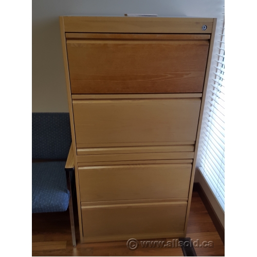 Light Oak 30" 4 Drawer Lateral File Locking Allsold.ca Buy & Sell Used Office